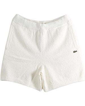 Lacoste Relaxed Fit Cotton Blend Bouclé Knit Shorts "Flour" Gh0799 70V" - Black