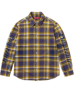 Supreme Old English Plaid Flannel Shirt "Ss25 - Black