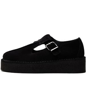 Clarks Trek Wedge T-Bar Suede" 26180222" - Black