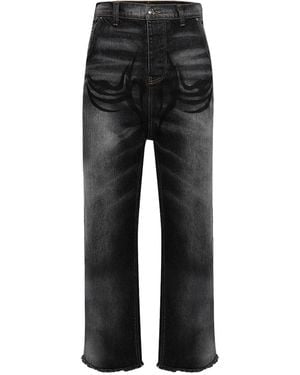HELLSTAR Graffiti Denim Jeans Hsr307" - Black