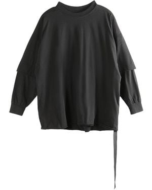 Rick Owens Tommy Hustler Sweatshirt Du01F4266 Rn 09" - Black