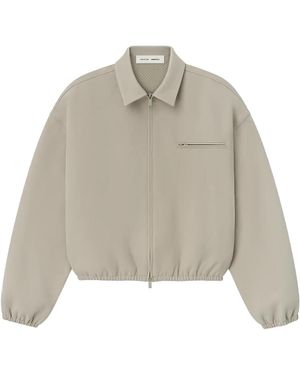 Fear Of God Bonded Canvas Zip-Up Jacket "Timber" 202Sp258061F" - Black