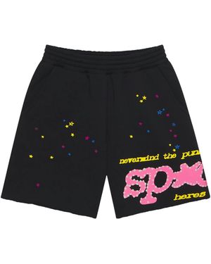 Sp5der Punk V2 Sweatshort "Ss26 - Black