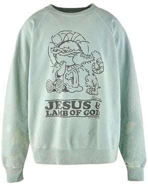 SAINT Mxxxxxx Jesus Crew Neck Sweatshirt Sm A23 0000 024" - Green