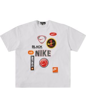 COMME DES GARÇON BLACK Nike Oversized Logo Print T-Shirt 1M T101 052 Wht" - Black