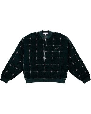 Kith Beaded Velvet Clay Bomber Jacket "Dark" Khm010652 302" - Black