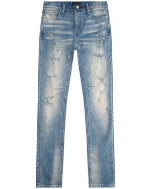 RTA Bryant Light Wash Distressed Denim Mf24D830 B1205Lwdis" - Black