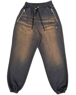 THUG CLUB Tc Two-Tone Washed Jogger Trousers "Rust" Tc26Pt0303" - Black