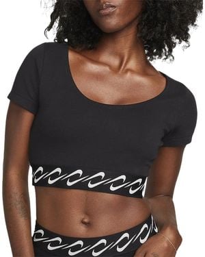 Nike Swoosh Short-Sleeve Top /Sail" Fn3666 010" - Black
