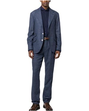 Brunello Cucinelli Textured Tailored Suit Brun659" - Black