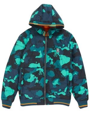Psycho Bunny Urswick Camo Jacket "Midnight Ocean" B6N219Q1Po Mna" - Green