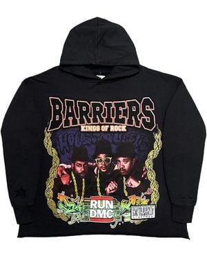 Barriers Run Dmc Tougher Than Leather Logo Hoodie Bar45" - Black