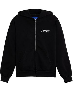 AWAKE NY Classic Logo Full-Zip Hoodie Awk Fw24 Hd308 Blk" - Black