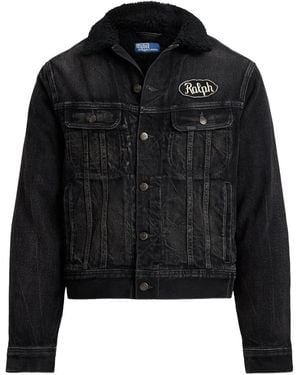 Polo Ralph Lauren Fleece Lined Trucker Jacket 710956616001" - Black