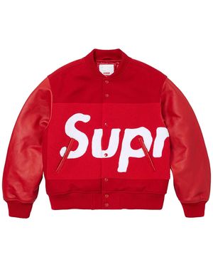 Supreme Big Logo Chenille Varsity Jacket "Ss24 - Red