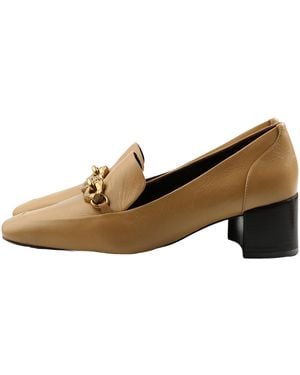 Tory Burch Jessa Heeled Loafer "Ginger Shortbread" 153109 200" - Black