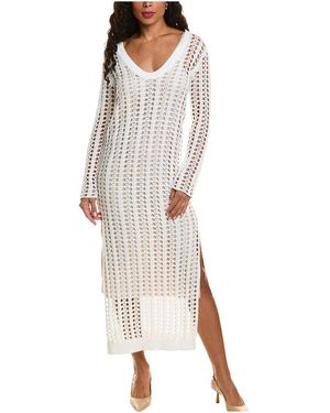 Brunello Cucinelli Open-Knit Long Dress Brun1478" - Black