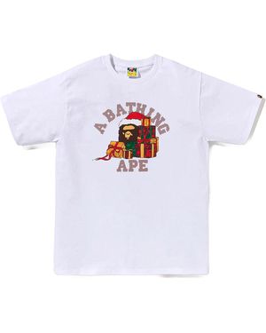 A Bathing Ape Present Box University T-Shirt 001Tel701008Fwht" - Black