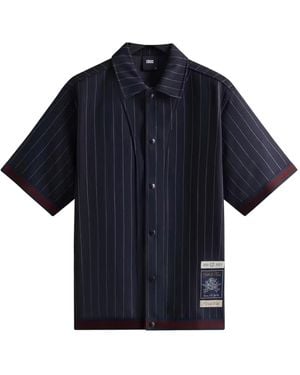 Kith Pinstripe Woodpoint Shooting Shirt "Nocturnal" Khm031018 413" - Blue