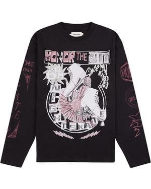 Honor The Gift Night Skate Long-Sleeve T-Shirt Htg250498 Blac" - Black