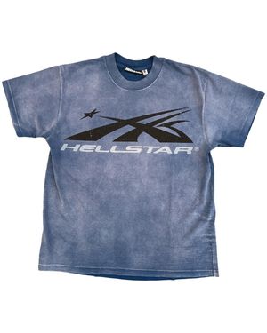 HELLSTAR Classic Rhinestone Logo T-Shirt Hsr301" - Blue