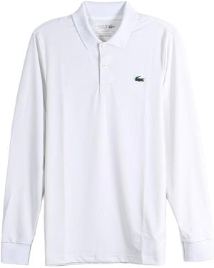 Lacoste Regular Fit Ultra Dry Long Sleeved Golf Polo Shirt Dh3185 001" - Black