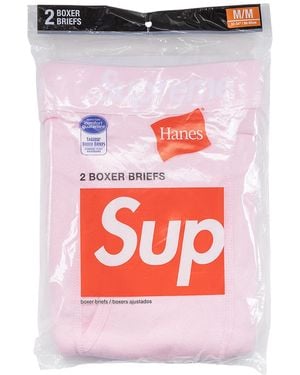 Supreme Hanes Boxer Briefs (2 Pack) "Fw21" Su11122" - Black