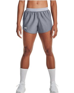 Under Armour Fly-By 2.0 3.5" Shorts "Steel Full Heather Reflective" 1350196 035" - Black