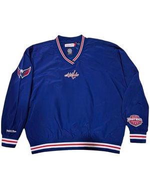 Mitchell & Ness Classic Nylon Pullover Current Logo "Nhl Capitals" Ojpo7221 Wcayypppasbl" - Blue