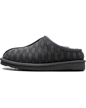 Kith Mas Monogram Shearling Slippers "Idea" Khmsh0004 176" - Black