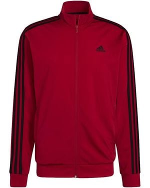 adidas Essentials Warm-Up 3-Stripes Track Jacket "Scarlet H46104" - Red