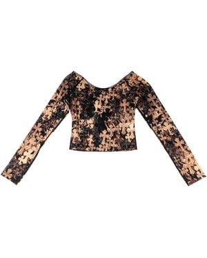 Chrome Hearts Mesh Longsleeve Top "Cross Print" Chrm1486" - Black