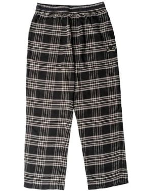 Chrome Hearts After School Leather Cross Patch Flannel Trousers Chrm1726" - Black