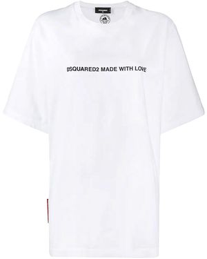 DSquared² Icon Made With Love Logo Cotton T-Shirt S75Gd0026-S20694-100" - Black