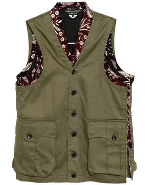 Comme des Garçons Pocket Casual Vest "Burgundy Khaki" Pp V004 051" - Green