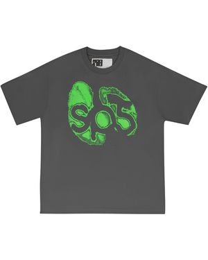 Sp5der Fingerprint T-Shirt "Charcoal" 510" - Green