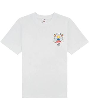 CASABLANCA Casa Way Mountain Short Sleeve T-Shirt Mpf25 Jts 001 08 Whit" - Black
