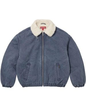 Supreme Faux Sherling Lined Bomber Jacket "Fw25 - Blue