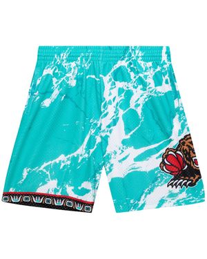 Mitchell & Ness Team Marble Swingman Shorts "Nba Vancouver Grizzlies 1996" Pfsw1279 Vgr96Pppteal" - Blue