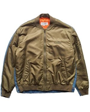MM6 by Maison Margiela Split Denim And Nylon Bomber Jacket Sh0Am0044Mtn038961" - Green