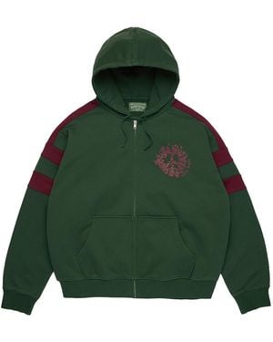 DENIM TEARS Denim U Panelled Zip Hoodie Dt902" - Green