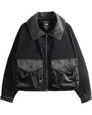 Y-3 Velvet Corduroy Utility Blouson Jacket Ks3874" - Black