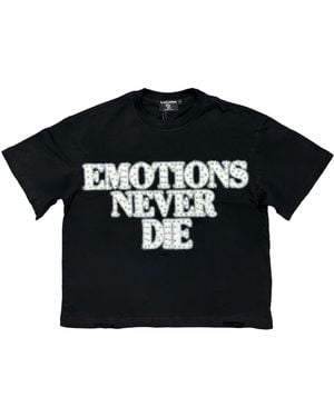 Mixed Emotions End Rhinestone T-Shirt Mixe035" - Black