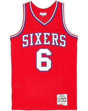 Mitchell & Ness 1982-83 Julius Erving Philidelphia 76Ers Swingman Jersey Multi" Mn1982 83Jep76Sj" - Red