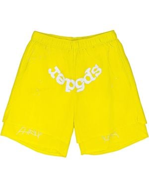 Sp5der Og Double Layer Shorts 428" - Yellow