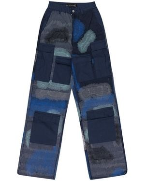 Who Decides War Camouflage Embroidery Trousers 11200580010Aw23" - Blue