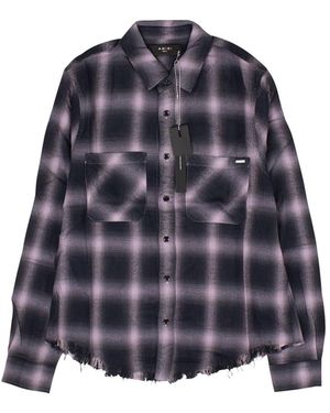 Amiri And Shadow Plaid Shirt And" Amr Xtps 0225" - Black