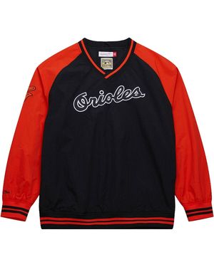 Mitchell & Ness Nylon Pullover Jacket Vintage Logo "Mlb Orioles" Jk9272 Borblck" - Red