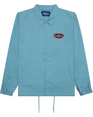 AWAKE NY King Logo Twill Coaches Jacket "Slate" Awk Sp23 Ot007 Slb" - Blue