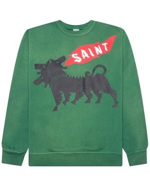 SAINT Mxxxxxx Cerberus Crewneck Sweatshirt Camo" Sm A23 0000 021" - Green